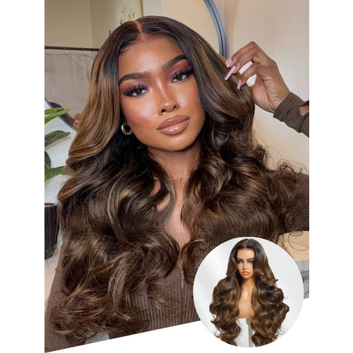 UNice Balayage Highlight 3D Body Wave 7x5 Bye Bye Knots Wig Real Glueless Put On & Go Wig