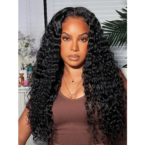 Unice 13x4 Pre Everything Ear To Ear Lace Front Water Wave Drawstring Wig With Baby Hair