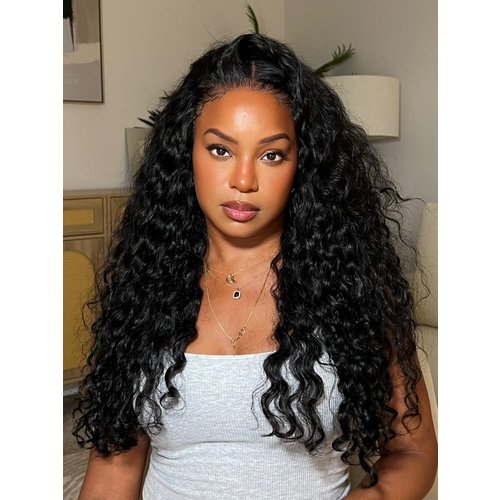 7x5 Drawstring Bye-Bye Knots™ Wig Quick Glueless Wet & Wavy Water Wave Invisible Knots Wig