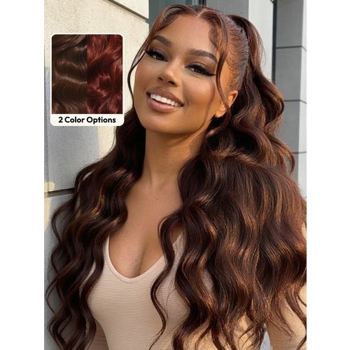 UNice Glueless Auburn/Red Brown 13x4 Pre-Everything & 7x5 Lace Wig Loose Wave Adjustable Drawstring 150% Density