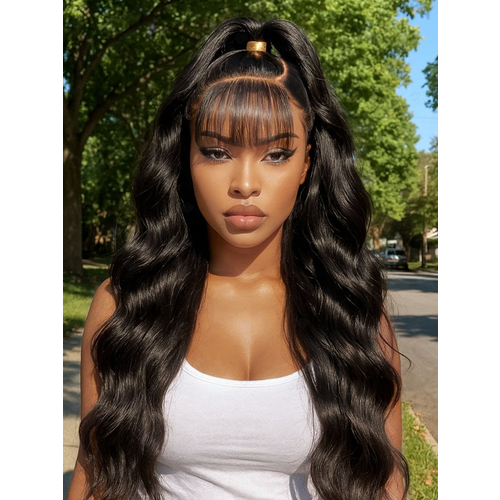 13x4 Pre-Everything™ Side-Part & Middle Part Fluffy Loose Wave Wig With Wispy Air Bangs