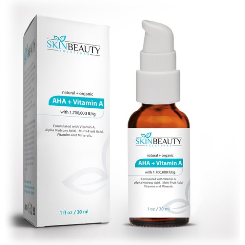 Vitamin A + AHA Glycolic Acid Crème- 95% Organic & Natural (Size 1oz)