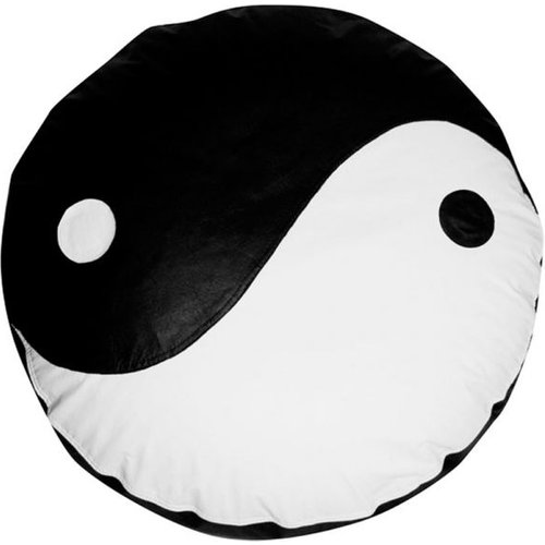 Puff Pastilha Yn Yang Preto E Branco