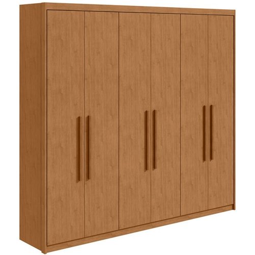Guarda-roupa Casal Áries 6 Portas 5 Gavetas Amêndoa Clean