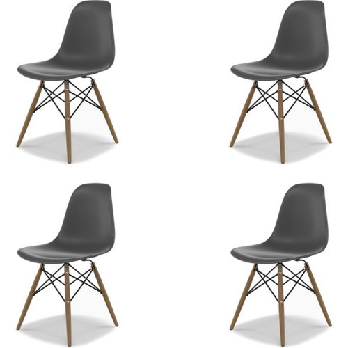 Conjunto Com 4 Cadeiras Eames Dsw Konkret E Madeira