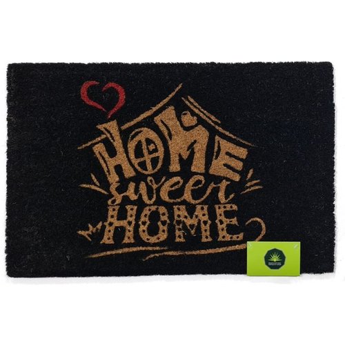 Capacho Sweet Home Natural E Preto 40x60 Cm