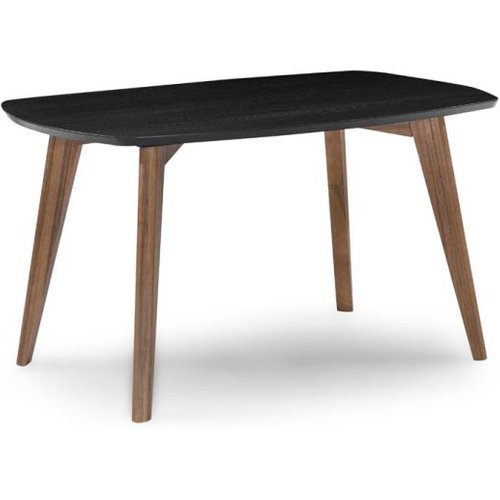 Mesa De Jantar Retangular Com Tampo De Mdf Florencia Preto E Amêndoa 135 Cm
