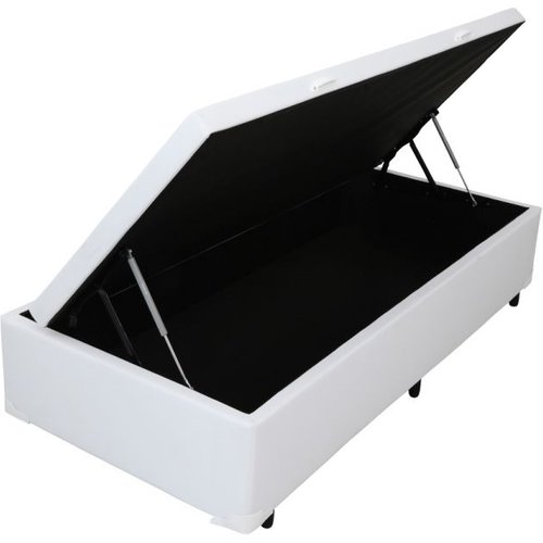 Base Para Cama Box Solteiro Érica Com Baú Branca