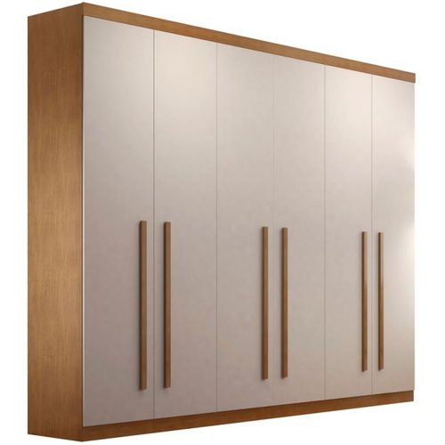 Guarda-roupa Casal Bahia 6 Portas Imbuia E Off White