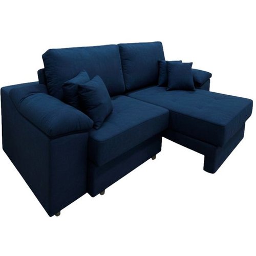 Sofá 3 Lugares Retrátil Lou Linho Azul Marinho