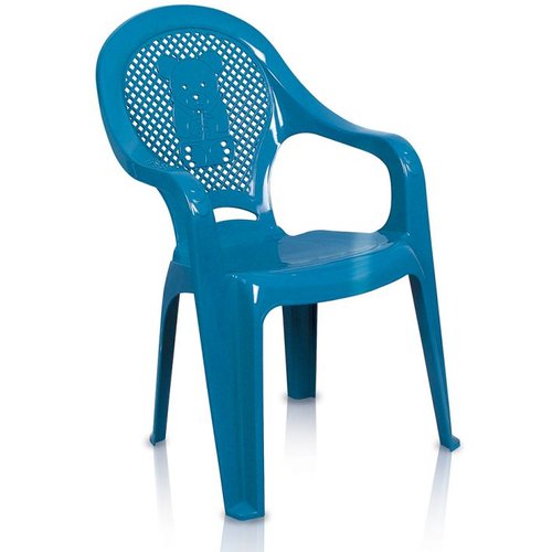 Cadeira De Plástico Infantil Decorada Azul