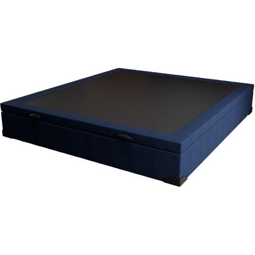 Base Para Cama Box Casal Guldi Com Baú Linho (47x138x188 Cm) Azul Marinho