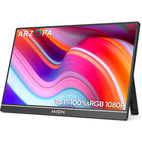 Arzopa Z1C Portable Monitor / 16.1 FHD 1080P Display with 100% sRGB