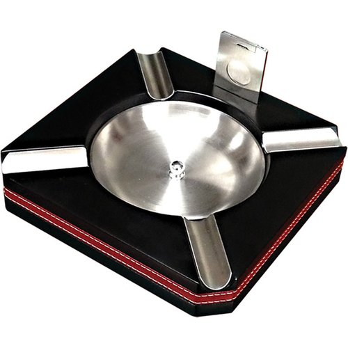Black Cigar Ashtray with Cutter