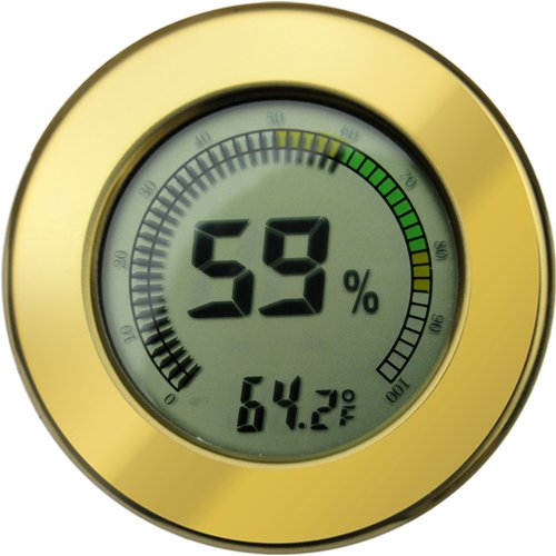 Digital Hygrometer w/ Calibration (Gold)