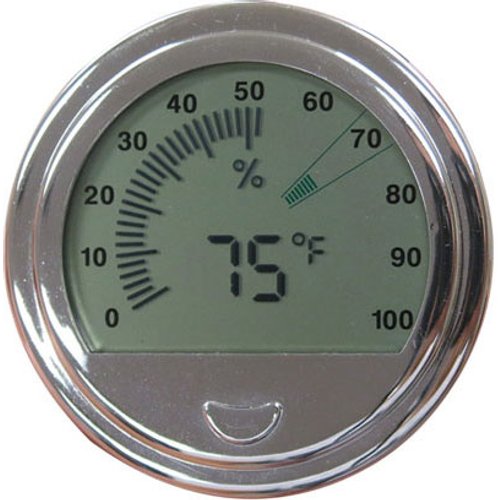 Round Digital Analog Hygrom. (Chrome)