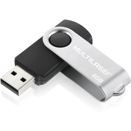 Pen Drive Multilaser 8GB Twist Preto - PD587