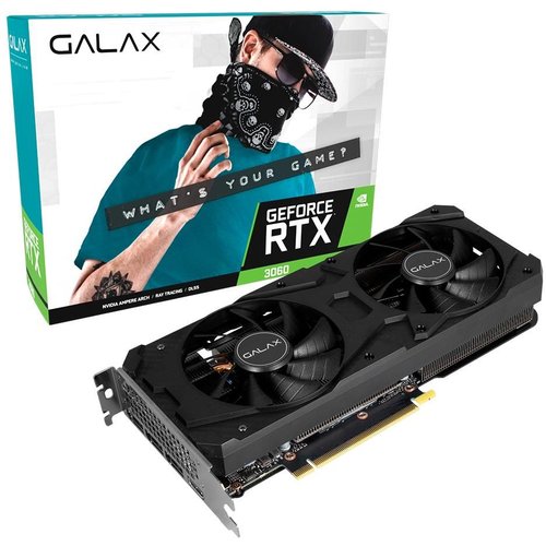 Placa de Vídeo NVIDIA Galax GeForce RTX 3060 (1-Click OC) 12GB DDR6 192 Bits - 36NOL7MD1VOC