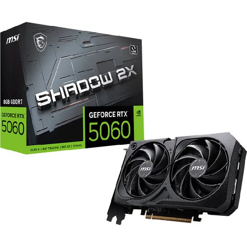 Placa de Vídeo MSI NVIDIA GeForce RTX 5060 Shadow 2X OC 8GB GDDR7 128bits - 912-V537-038