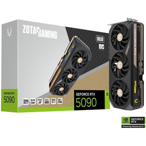 Placa de Video Zotac RTX 5090 Solid OC 32GB GDDR7 512bits - ZT-B50900J-10A