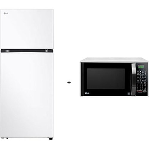 Combo LG Geladeira Frost Free Inverter 395L Duplex Branca 220V + Micro-ondas 30L EasyClean™ Branco 220V - B392PQWB.3091BC