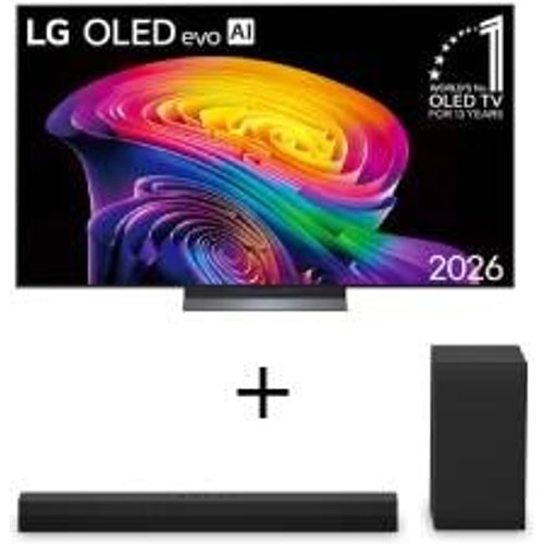 Smart TV LG OLED evo AI 4K C6 55 polegadas 2026+Soundbar LG S40T - 300W RMS, 2.1 Canais, Dolby Digital, Sem fios, Bluetooth 5.3, Entrada Óptica, HDMI, AI Sound Pro - OLED55C6.S40T