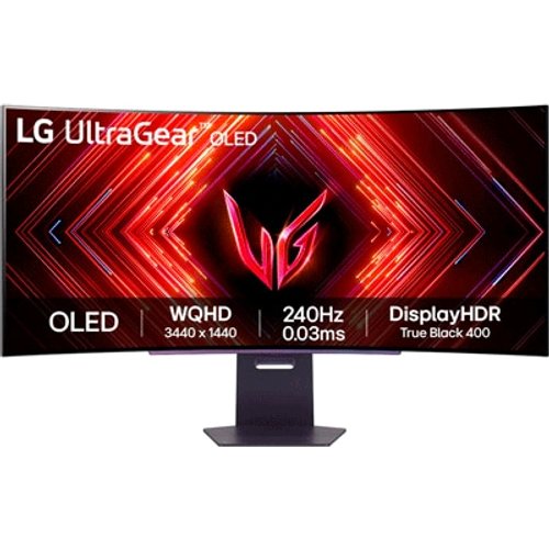 Monitor Gamer LG UltraGear OLED Curvo – Tela OLED 45”, QHD, HDR400 Trueblack, 240Hz, 0,03ms (GtG), NVIDIA G-SYNC - 45GS95QE-B