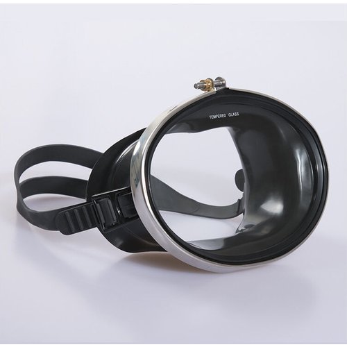 Masque de plongée sous-marine trempé Nemrod vintage US, modèle 6511, cadre et sangle bleus Cadix Masque de plongée sous-marine trempé Nemrod vintage US, modèle 6511, cadre et sangle bleus Cadix