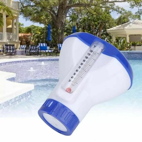 Funmo Doseur à Flotteur 5 Pouces Grand Avec Thermomètre Chlore Brome 20-200g Piscine Jacuzzi