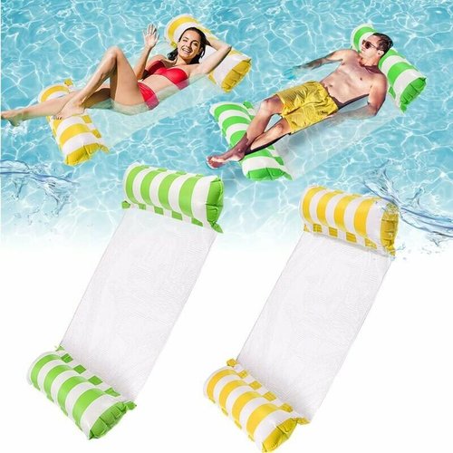 1pc Hamac Gonflable L'eau Filet Lit Flottant Pliable À Motif - France 1pc Hamac Gonflable L'eau Filet Lit Flottant Pliable À Motif - France