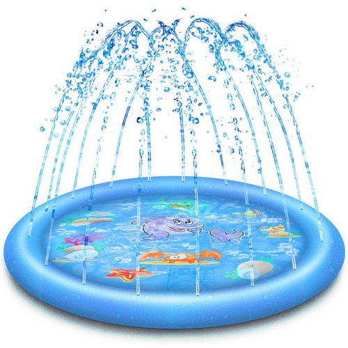 Tapis gonflable à jet d'eau de 170 cm, tapis de jeu d'été pour enfants, animaux, pelouse Tapis gonflable à jet d'eau de 170 cm, tapis de jeu d'été pour enfants, animaux, pelouse