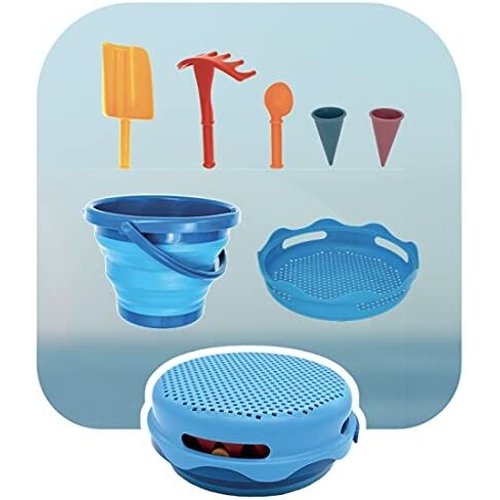 Schildkröt 7 in 1 Beach Toy Set | 3 Litre Foldable Bucket with 6 Sand Toys | Compact Space Saving Design | Ideal for Travel and Outdoor Play Schildkröt 7 in 1 Beach Toy Set | 3 Litre Foldable Bucket with 6 Sand Toys | Compact Space Saving Design | Ideal for Travel and Outdoor Play