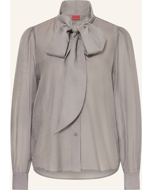 HUGO Hugo Schluppenbluse Elegant grau