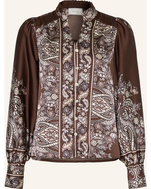 NEO NOIR Neo Noir Satinbluse Massima Mit Rüschen braun