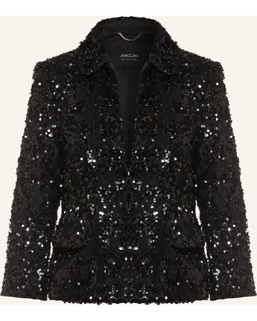 Marc Cain Marc Cain Spitzenblazer Mit Pailletten Und 3/4-Arm schwarz