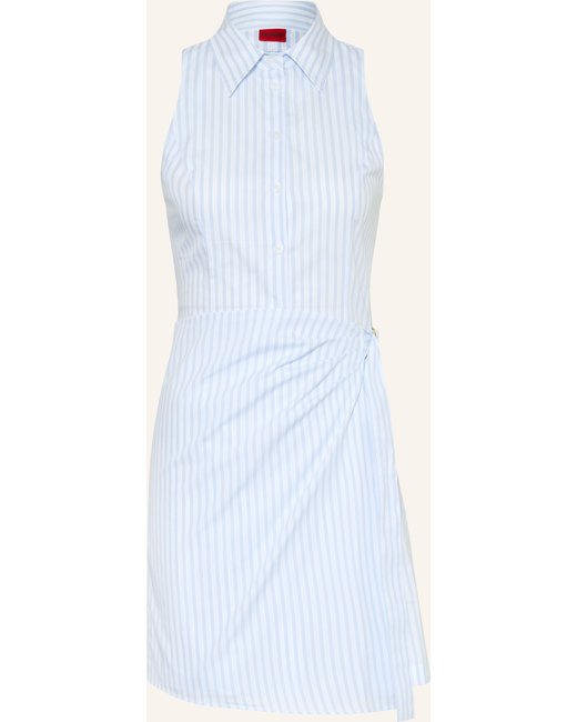 HUGO Hugo Hemdblusenkleid Kirsti In Wickeloptik weiss