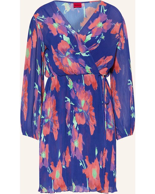 HUGO Hugo Wickelkleid Kahula Mit Plissees blau