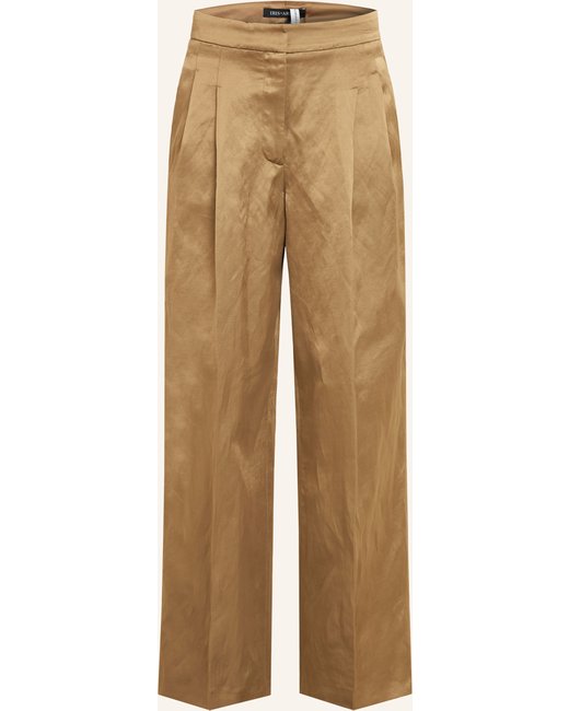 IRIS von ARNIM Iris Von Arnim Satinhose Lainie Mit Leinen braun