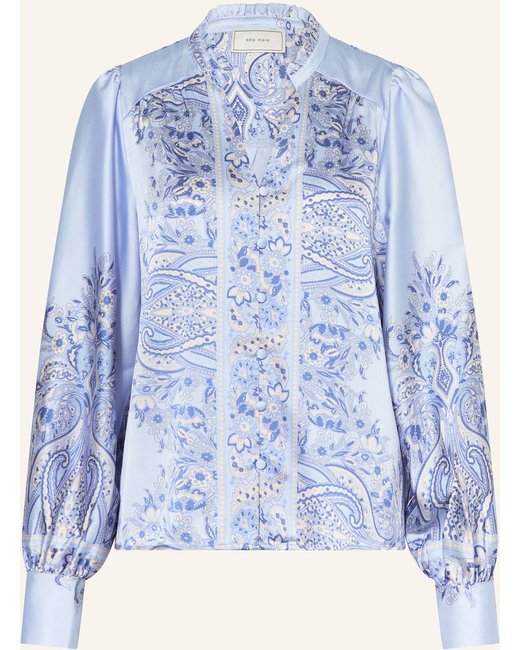 NEO NOIR Neo Noir Satinbluse Massima Mit Rüschen blau