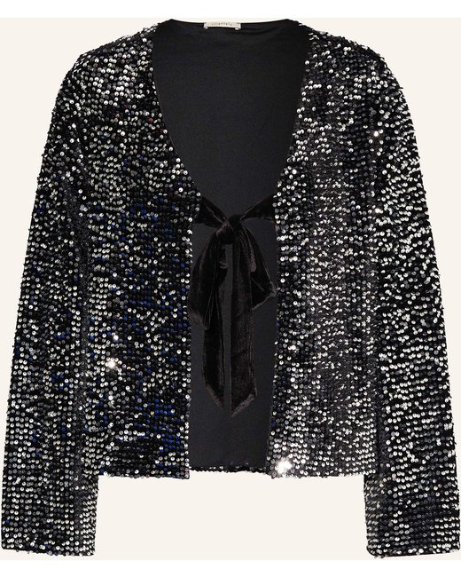 lilienfels Lilienfels Samtjacke Mit Pailletten schwarz