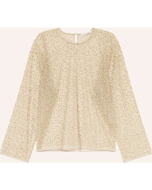 SAMSØE SAMSØE Samsøe Samsøe Blusenshirt Samally Aus Mesh Mit Schmuckperlen Und Pailletten grau