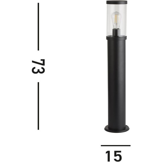 Pollerleuchte Bakerloo, IP44, schwarz, Höhe 73 cm, Metall