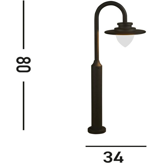 LED-Wegeleuchte Texas, IP54, graphitfarben, Höhe 80 cm