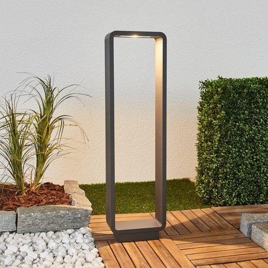 Lucande LED-Wegeleuchte Ninon, 80 cm, anthrazit, Metall