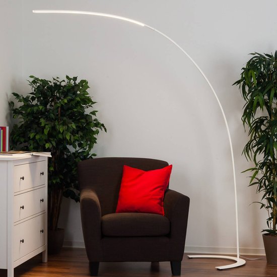 Lindby LED-Stehleuchte Danua, weiß, Metall, Höhe 200cm