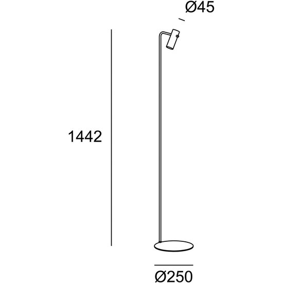 LEDS-C4 Nude Single Curved Stehlampe grau/schwarz