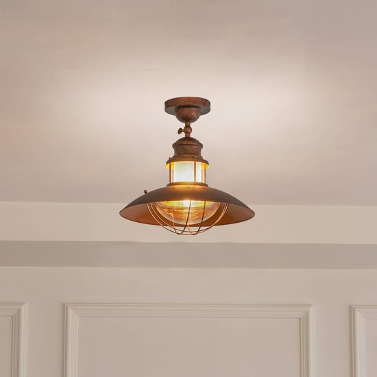 Lindby Deckenleuchte Louisanne, braun, Metall, Ø 35cm