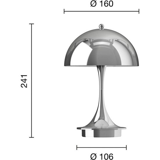 Louis Poulsen Panthella PORTABLE 160 V3, chromfarben