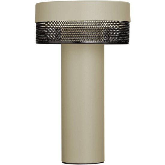 LED-Tischlampe Mesh Akku, Höhe 24cm, sand/schwarz