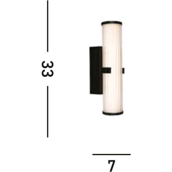 LED-Wandleuchte Clamp, schwarz/weiß Stahl, Glas, IP44